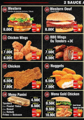 Menu Gold Chicken - Les burgers