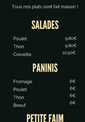 Menu Dernière Station - Les salades, paninis et desserts,...