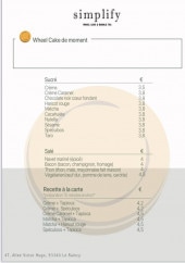 Menu Simplify - Les sucrés et salés