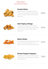 Menu Chicken Spot - Menu poulet