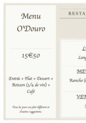 Menu O Douro - Menu du jour de la semaine 