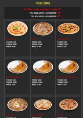 Menu Allo Pizza - Pizzas tomate