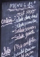 Menu Le Soleil - Exemple de menu