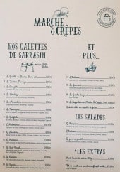 Menu Marché Ô Crêpes - Galettes de sarrasin, extras, salades,....