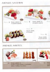 Menu New Tokyo - Les menus sashimis et menus mixtes