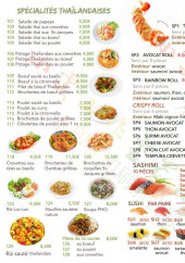 Menu Sushi Huit - Spécialités thaïlandais, sashimi et sushi,..