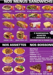 Menu Chez Cihan - Les menus sandwiches, assiettes et boissons 