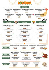 Menu Asia bowl - Les starters, poké bowls et ramen,...