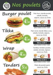 Menu Kebab Avenue - Poulets