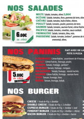 Menu Pizza Express - Les salades, paninis, ...