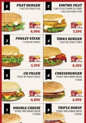 Menu Chicken's king - Les burgers