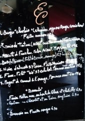 Menu Eau Canal - Un exemple de menu du jour