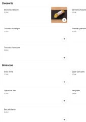 Menu Giulia Pizza - Les desserts et boissons