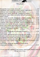 Menu Le Cheval Noir - Les pizzas 