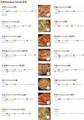Menu Snap Pizza - Les pizzas base tomate