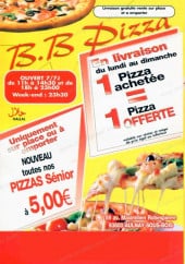Menu B.B Pizza - menus