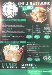 Menu kaiser kebab - Les sandwichs et kaiser box