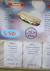 Menu Pizza Jara - Les paninis, boissons et desserts