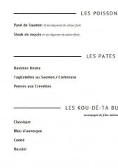 Menu Le Kou De Ta - Les poissons, les pâtes et burgers