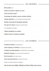 Menu Le Kou De Ta - Les entrées et viandes