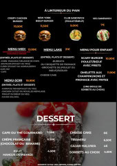 Menu Lakeside - Menus et desserts