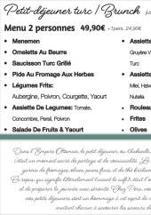 Menu Péra - Petit-déjeuner turc et brunch