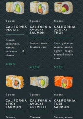 Menu Sushi soba - Les californias rolls