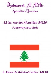 Menu Al Amir - Carte et menu Al Amir Fontenay Sous Bois