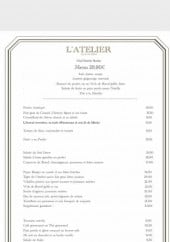 Menu L' Atelier - Le menu à 29€