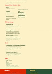 Menu Taek - La carte