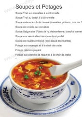 Menu Etoile du Pacifique - Les soupes et potages 