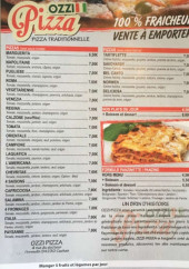 Menu Ozzi Pizza - Les pizzas, plats et formules