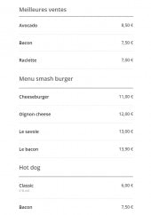 Menu Eat Dog - Les menus et hot dog