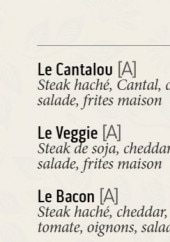 Menu La Comète - Les burgers