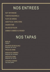 Menu Le Palace - Les entrées et tapas