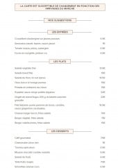 Menu Chàteau des vignerons - Entrées, plats, desserts,....