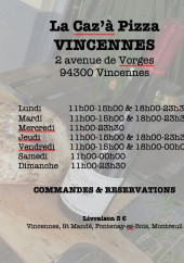Menu La Caz'à Pizza - Carte et menu La Caz&#039;à Pizza Vincennes