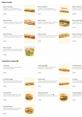 Menu Pomme de Pain - Les menus froids, sandwichs chauds