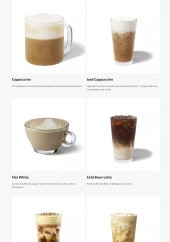 Menu Starbucks Coffee - Lait suite