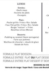 Menu Brasserie ramos - Exemple de menu de la semaine