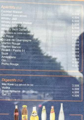 Menu Côté Wok - Les apéritifs et digestifs