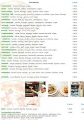 Menu Allo pizza service - Les pizzas: marguerite, reine,...