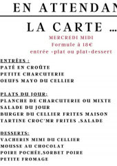 Menu Le Cellier des Vignerons - La carte