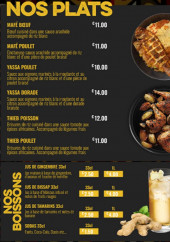 Menu La Kayesienne - Les plats et boissons