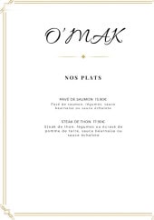 Menu O'mak Ristorante - Les plats