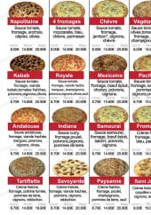 Menu Pizza Dinapoli - Les pizzas suite