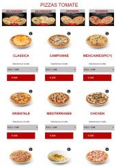 Menu Subito pizza - Les pizzas base tomate