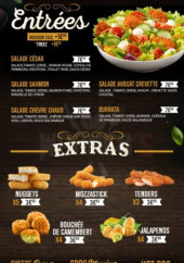 Menu Warner's café - Les entrées et extras