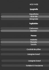 Menu La Romantica - Les pâtes 