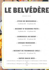 Menu Le Belvédère - Snaking